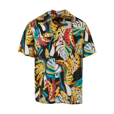 Image of Urban Classics AOP Resort Shirt, Men&#039;s, Size: Small, Toucans
