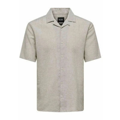 Image of Only &amp; Sons Onscaiden LIFE Solid Resort Shirt, Men&#039;s, Size: XS, Chinchilla