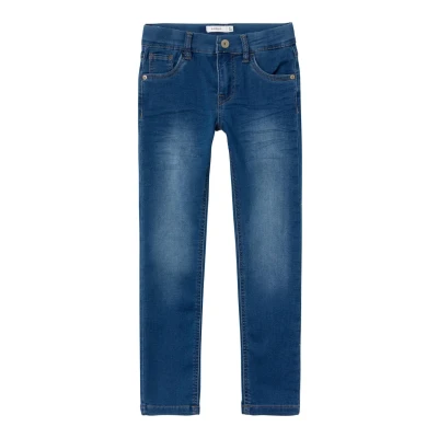 Image of Name it Nkmryan Straight leg jeans for kids, Size: 14y, Dark blue denim