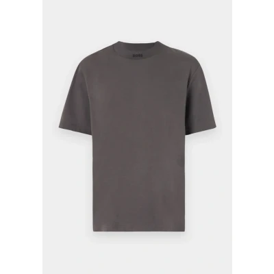 Image of BOSS TEE Collar ZONE Basic Tshirt, Men&#039;s, Size: Small, Dark grey