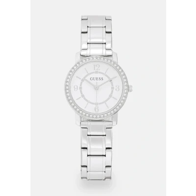 Image of Guess Ladies Dress Watch silvercoloured, Women&#039;s, Size: One Size, Silver coloured