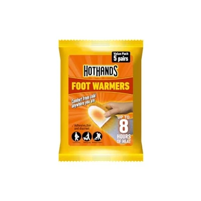 Image of HOTHANDS Foot Warmers 8 hours of heat Air activated Ready to use 5 Count (Pack 1)