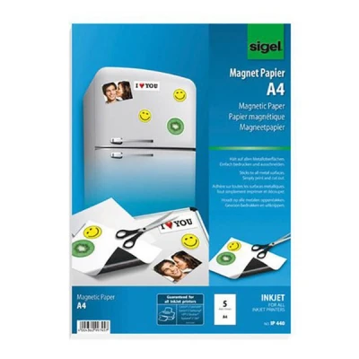 Image of SIGEL IP440 Magnetic InkJet Paper, A4, 250 µ, 5 sheets