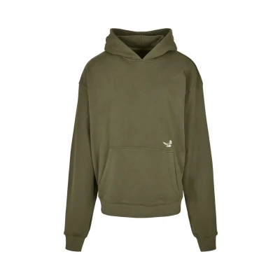 Image of Mister Tee K dot Heavy Oversize Hoody Hooded Sweatshirt, Olive, XS