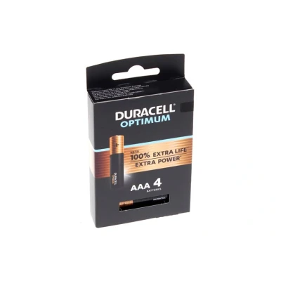 Image of Duracell battery alkaline optimium aaa / mn2400 lr03 blister 4 pcs 12743