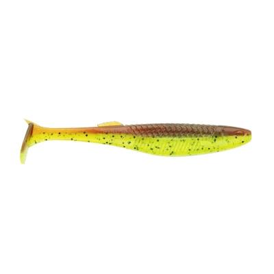 Image of Rapala Crushcity The Kickman Shad Motor Oil Chartreuse 10cm