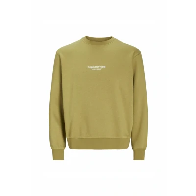 Image of Jack &amp; Jones Jorvesterbro CREW NECK Sweatshirt, Men&#039;s, Size: Large, Cedar