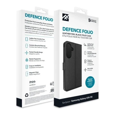 Image of ZAGG Defence Galaxy A26 Folio Case Black, Black