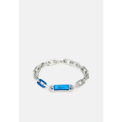 Image of Lacoste CREW Bracelet silvercoloured/blue, Men&#039;s, Size: One Size, Silver coloured/blue