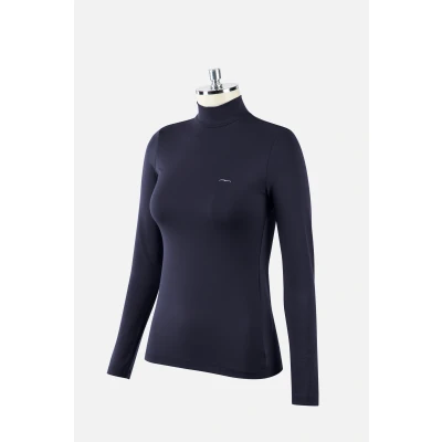 Image of Animo Ladies Dullip Turtleneck Training Polo Navy IT40 UK8 Horse Riding Equestrian