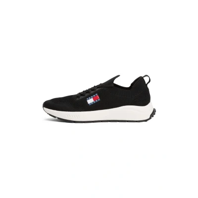 Image of Tommy Jeans TJM Runner Trainers, Men&#039;s, Size: 6.5, Black Textile/synthetics