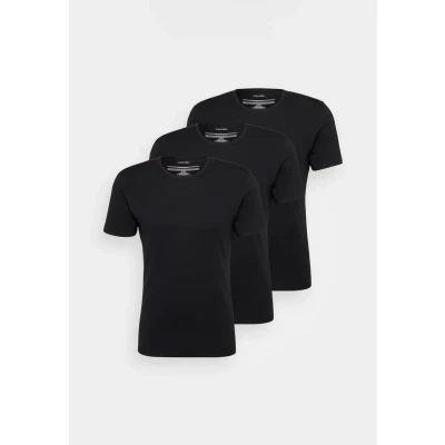 Image of Calvin Klein Underwear CREW NECK TEES 3 PACK Undershirt, Men&#039;s, Size: Small, Black