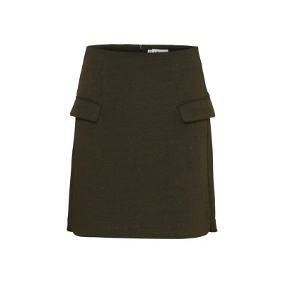 Image of ICHI Mini skirt, Women&#039;s, Size: XL, Black lizard herringbone