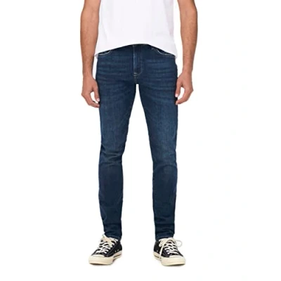 Image of Only &amp; Sons Men&#039;s Pants, Dark Denim Blue, 34W / 34L