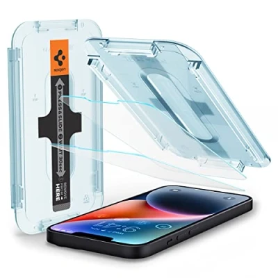 Image of Spigen EZ FIT Tempered Glass Clear Screenprotector With Mounting Frame Apple iPhone 13 Pro Max 2 pack