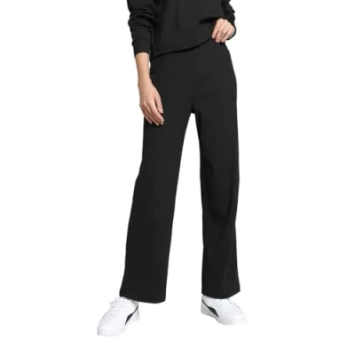 Image of Puma Elevated HIGH Waist Straight LEG Pants Tracksuit bottoms, Women&#039;s, Size: XS, Black