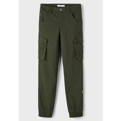 Image of Name it Nitbamgo REG R TWI CA M NMT NO Cargo trousers for kids, Size: 16y, Dark green
