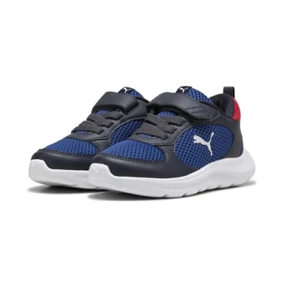Image of Puma FUN Racer 2 Unisex Road running shoes for kids, Size: 2, New navy white clyde royal Textile