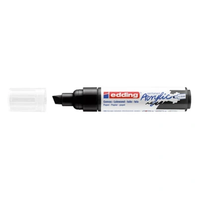 Image of edding 5000 acrylic marker broad black 1 waterproof paint chisel nib 5 10 mm pen for drawing on canvas, art paper and wood markers pebbles