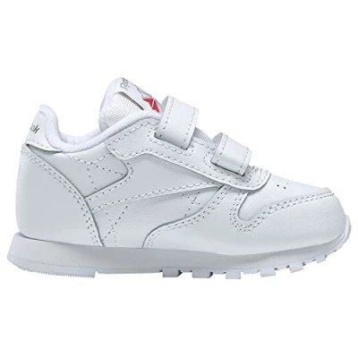 Image of Reebok Classic Leather Shoes Trainers for kids, Size: 8.5K, White Leather/synthetics