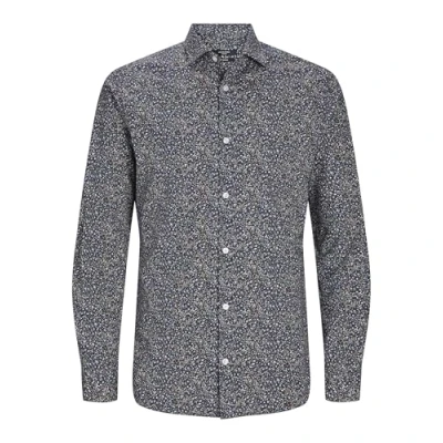 Image of Jack &amp; Jones Premium POOL Stretch Shirt, Men&#039;s, Size: Small, Night sky
