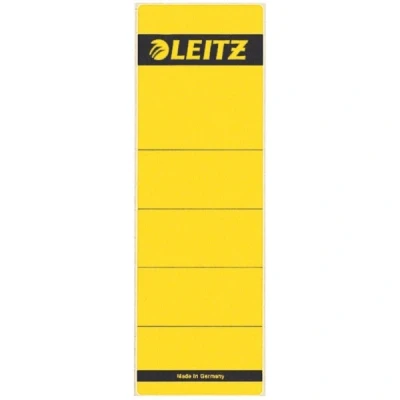 Image of Leitz 10 x 80mm Spine Cardboard Lever Arch File Labels Short &amp; Wide Size 61.5 192 mm Cardstock 16420015 Yellow
