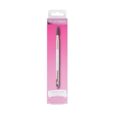 Image of Brushworks White and Gold Brow Duo Brush