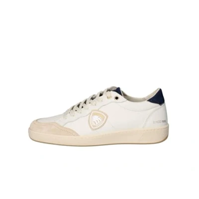 Image of Blauer Murray Trainers, Men&#039;s, Size: 8, Cream/avio Leather/synthetics