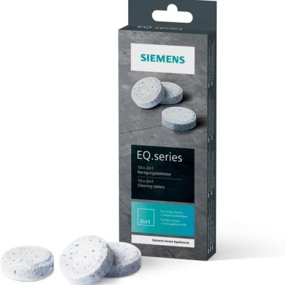 Image of Siemens TZ80001A Cleaning Tablets Pack of 10 Coffee Oil Residues Ideal for Removing Residue Optimised the Program Fully Automatic Machines EQ Series, Surpresso
