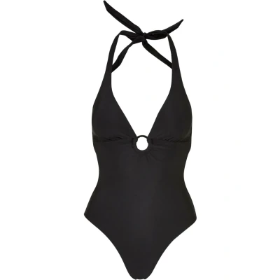 Image of Urban Classics Recycled Neckholder Swimsuit, Women&#039;s, Size: XS, Black