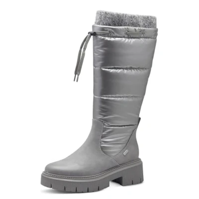 Image of Marco Tozzi Winter boots, Women&#039;s, Size: 7, Silver Imitation leather/ textile