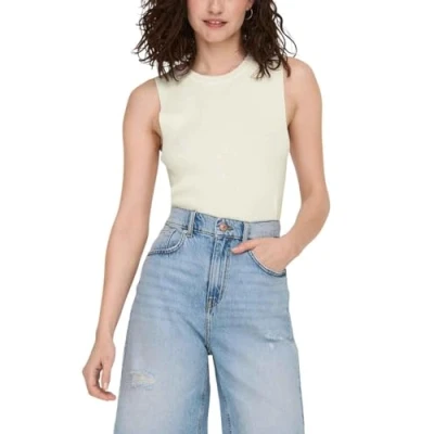 Image of ONLY Women&#039;s Onlmajli S/L Top KNT Noos, Cloud Dancer, XL, XL