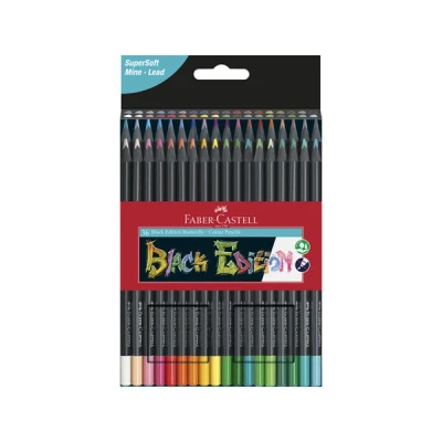 Image of Faber Castell Blackwood 116436 Colouring Pencils, Black Edition, Pack of 36