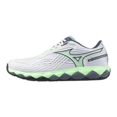 Image of Mizuno WAVE Enforce TOUR Allcourt Multicourt tennis shoes, Men&#039;s, Size: 7.5, White neo mint vintage indigo shoes