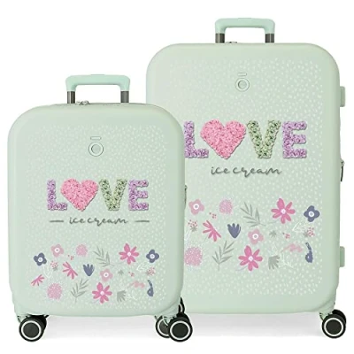 Image of Enso Ice Cream ABS Kids Luggage TSA Lock Double Wheels Sizes, Mint, standard size, Suitcase Set, set