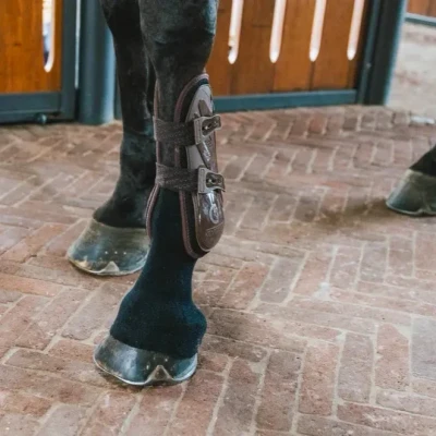 Image of Kentucky Horsewear Tendon Grip Gel Sock Black Horse Socks Riding Equestrian