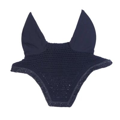 Image of Kentucky Horsewear Fly Hood Wellington Glitter Stone Soundless Navy Horse Riding Equestrian