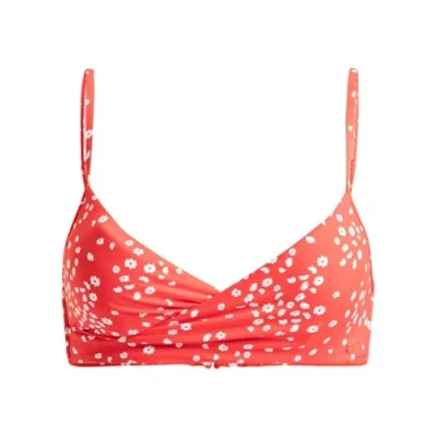 Image of Roxy Classics WRAP Bikini top, Women&#039;s, Size: XXL, Poppy red dancing ditsy swim