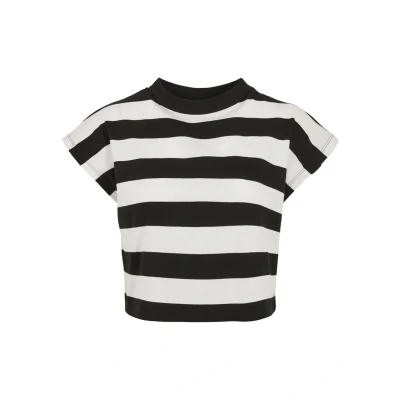 Image of Urban Classics Stripe Print Tshirt, Women&#039;s, Size: XS, Black/white
