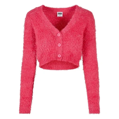 Image of Urban Classics Cropped Cardigan, Women&#039;s, Size: XL, Hibiskus pink
