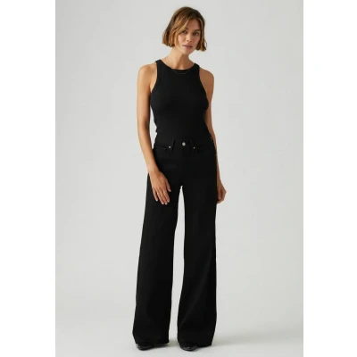 Image of Levi&#039;s Women&#039;s 318 Shaping Wide Leg Jeans, SOFT BLACK, 29W / 32L