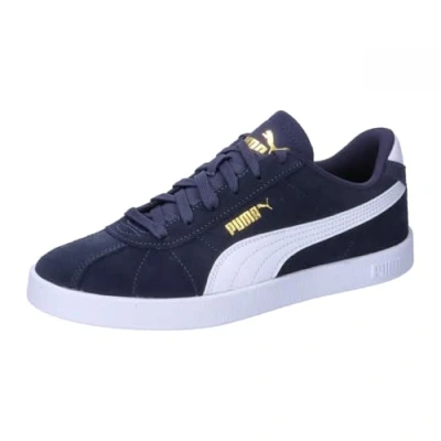 Image of Puma CLUB II JR Unisex Trainers for kids, Size: 5, Navy/white/gold Suede