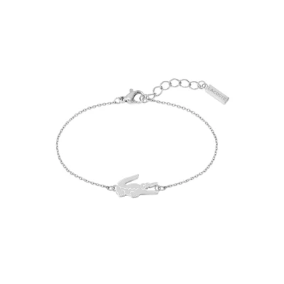 Image of Lacoste Crocodile Bracelet, Women&#039;s, Size: One Size, Silberfarben