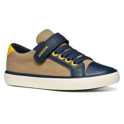 Image of Geox Gisli BOY Trainers for kids, Size: 9K, Navy/red Imitation leather/ textile