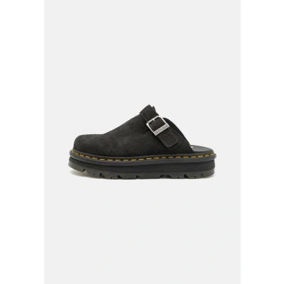 Image of Dr. Martens ZEB ZAG Unisex Mules, Size: 6.5, Black Suede