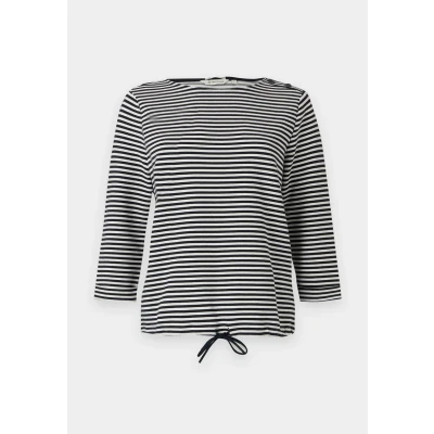 Image of TOM Tailor Structured Long sleeved top, Women&#039;s, Size: XS, Offwhite/navy