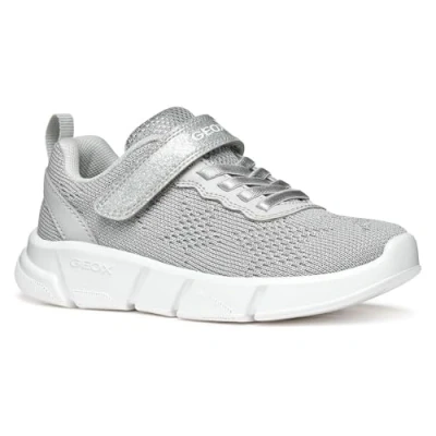 Image of Geox ARIL GIRL Trainers for kids, Size: 8.5K, Silver Imitation leather/ textile