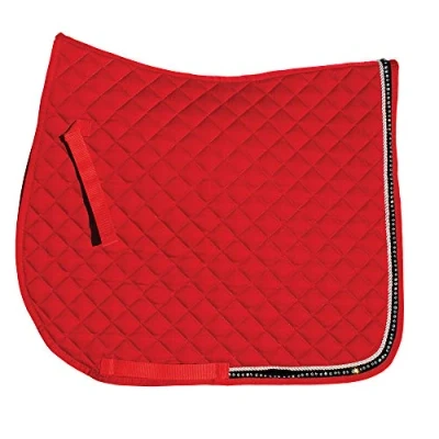 Image of Rhinegold Elite Diamante Trim Saddle Cloth, Raspberry