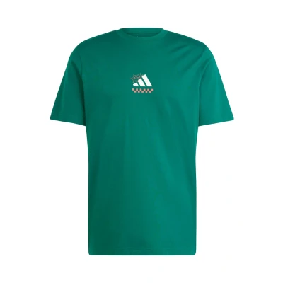 Image of adidas Sportswear Lounge Pizza Graphic Print Tshirt, Size: XS, Collegiate green