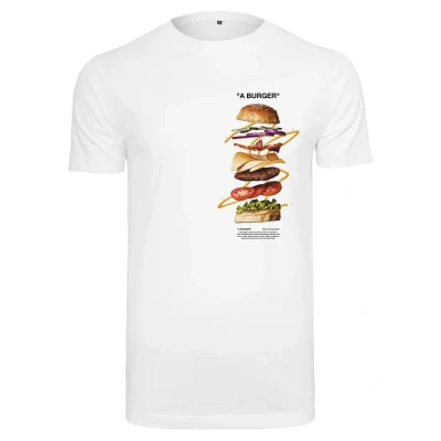 Image of Mister Tee A Burger Print Tshirt, Men&#039;s, Size: 4XL, White